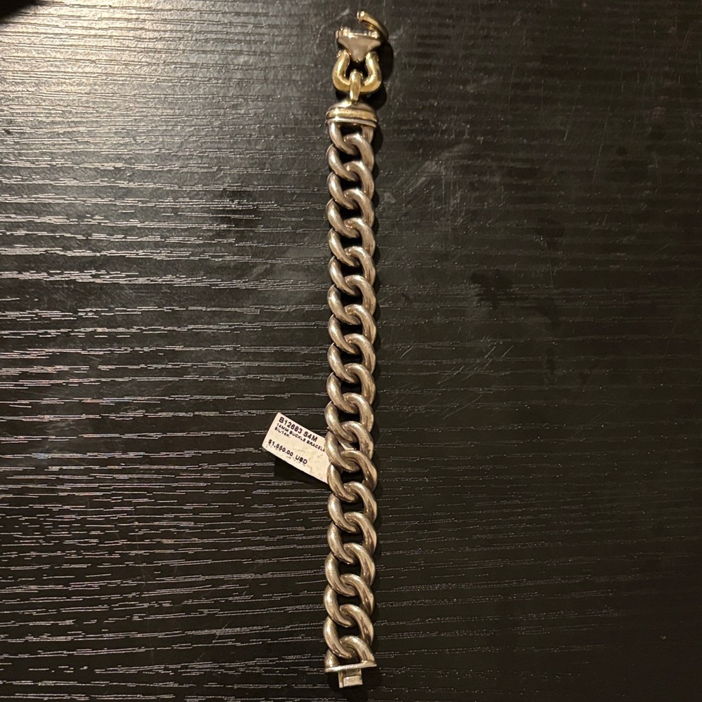 NEW David Yurman 14mm buckle bracelet 14k/925 silver 7”